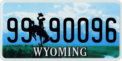 WY license plate 9990096