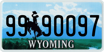 WY license plate 9990097