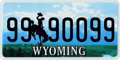 WY license plate 9990099