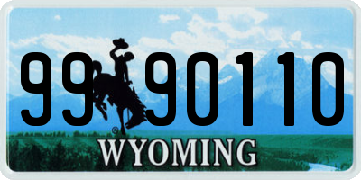 WY license plate 9990110