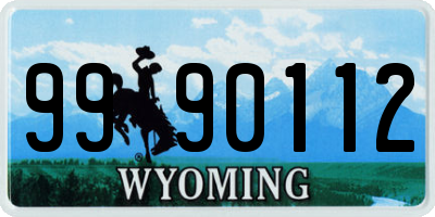 WY license plate 9990112