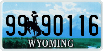 WY license plate 9990116