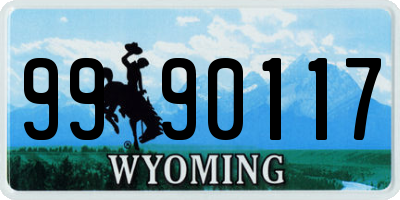 WY license plate 9990117