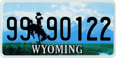 WY license plate 9990122