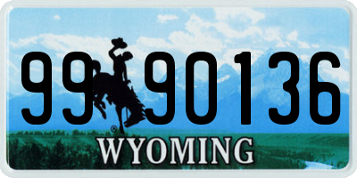 WY license plate 9990136