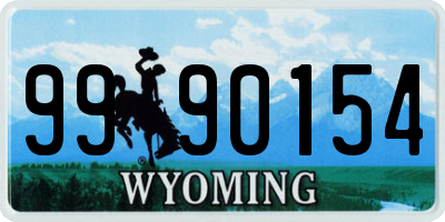 WY license plate 9990154