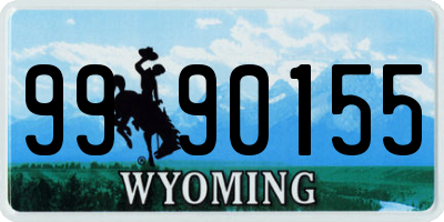 WY license plate 9990155