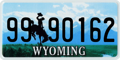 WY license plate 9990162