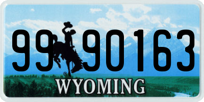 WY license plate 9990163