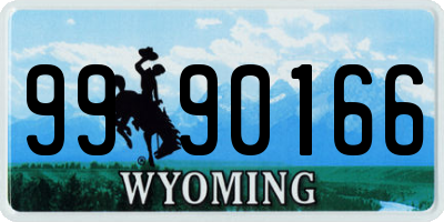 WY license plate 9990166