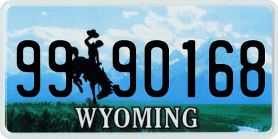 WY license plate 9990168