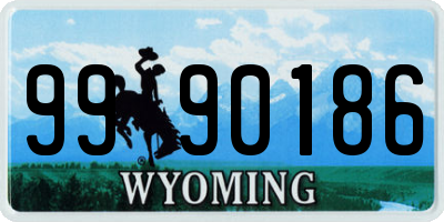 WY license plate 9990186