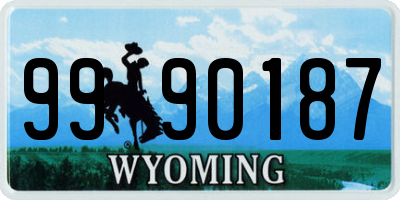 WY license plate 9990187