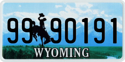 WY license plate 9990191