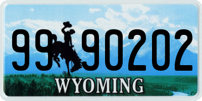 WY license plate 9990202