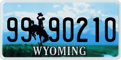 WY license plate 9990210