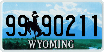 WY license plate 9990211