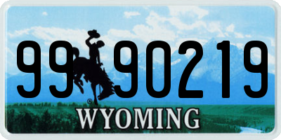 WY license plate 9990219