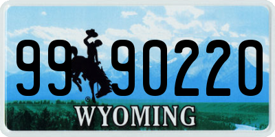 WY license plate 9990220