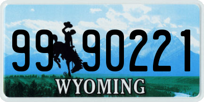 WY license plate 9990221