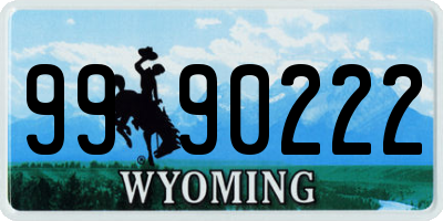 WY license plate 9990222
