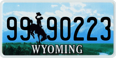 WY license plate 9990223