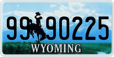 WY license plate 9990225