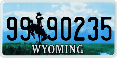 WY license plate 9990235