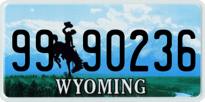 WY license plate 9990236