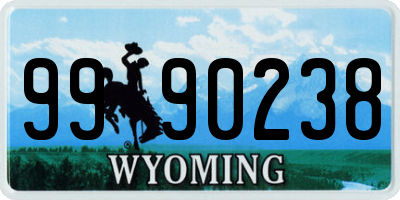 WY license plate 9990238