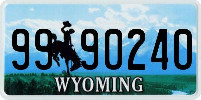 WY license plate 9990240