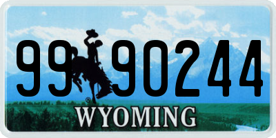 WY license plate 9990244