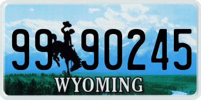 WY license plate 9990245