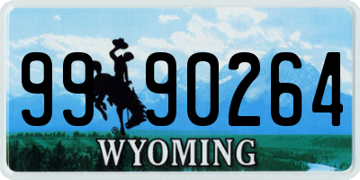 WY license plate 9990264