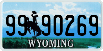 WY license plate 9990269