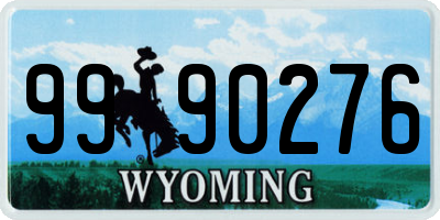 WY license plate 9990276