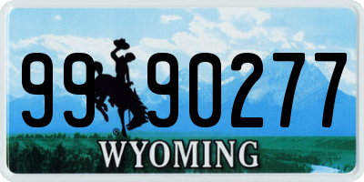 WY license plate 9990277