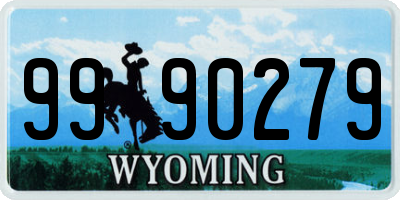 WY license plate 9990279