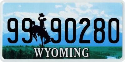 WY license plate 9990280