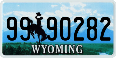 WY license plate 9990282