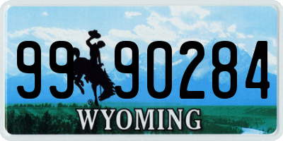 WY license plate 9990284