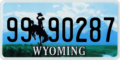 WY license plate 9990287