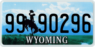 WY license plate 9990296