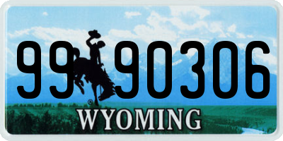 WY license plate 9990306