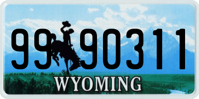 WY license plate 9990311