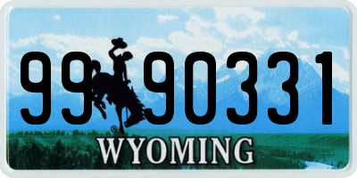 WY license plate 9990331