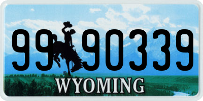 WY license plate 9990339