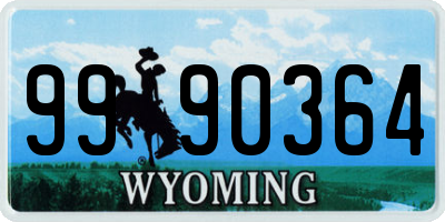 WY license plate 9990364