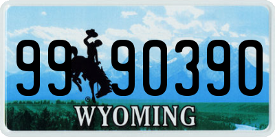 WY license plate 9990390