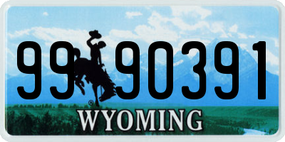 WY license plate 9990391